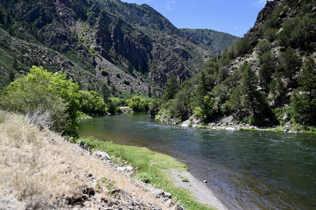 View from the river in Black Canyon of the Gunnison National Park