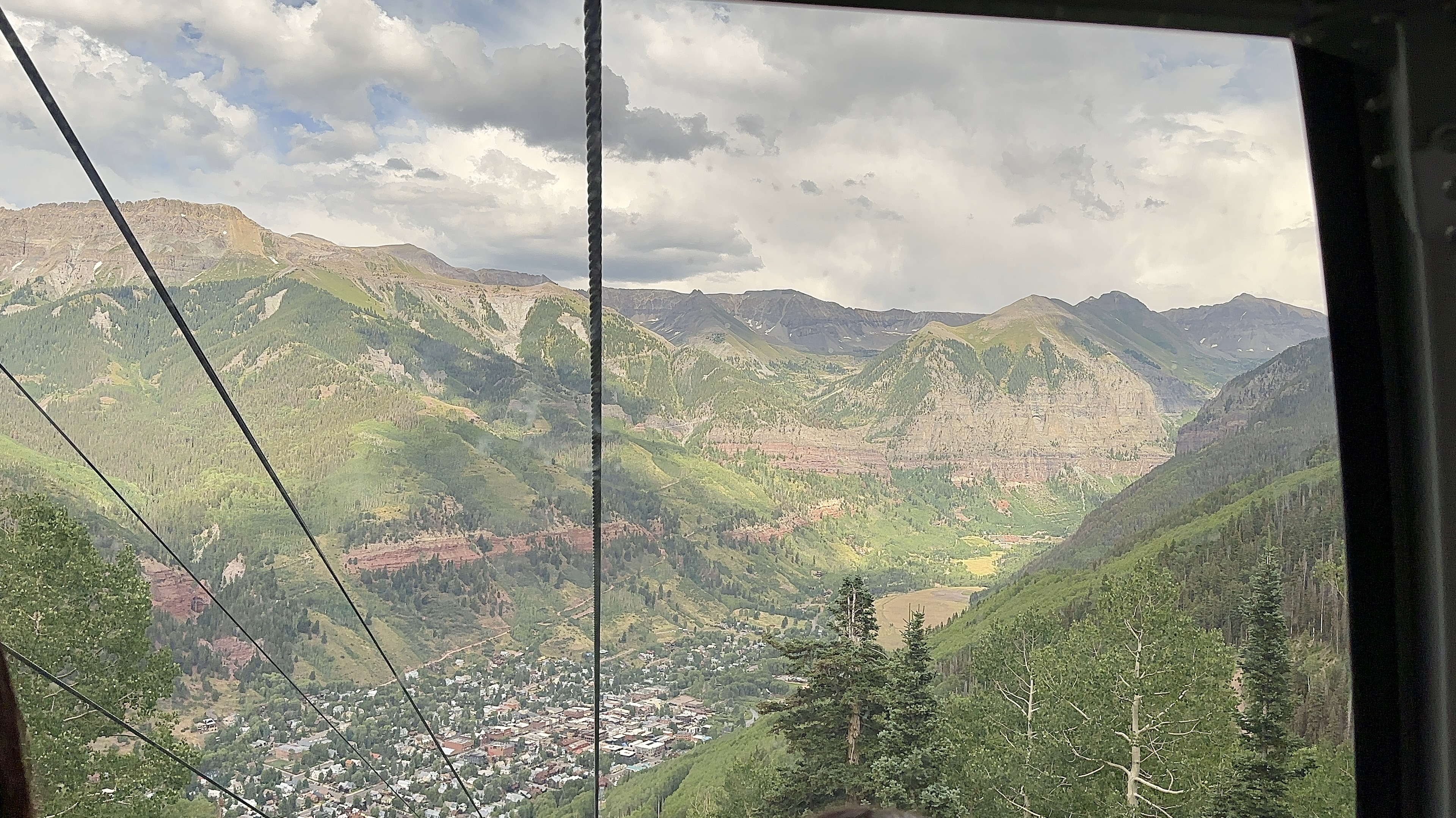 View from inside the Telluride gondola