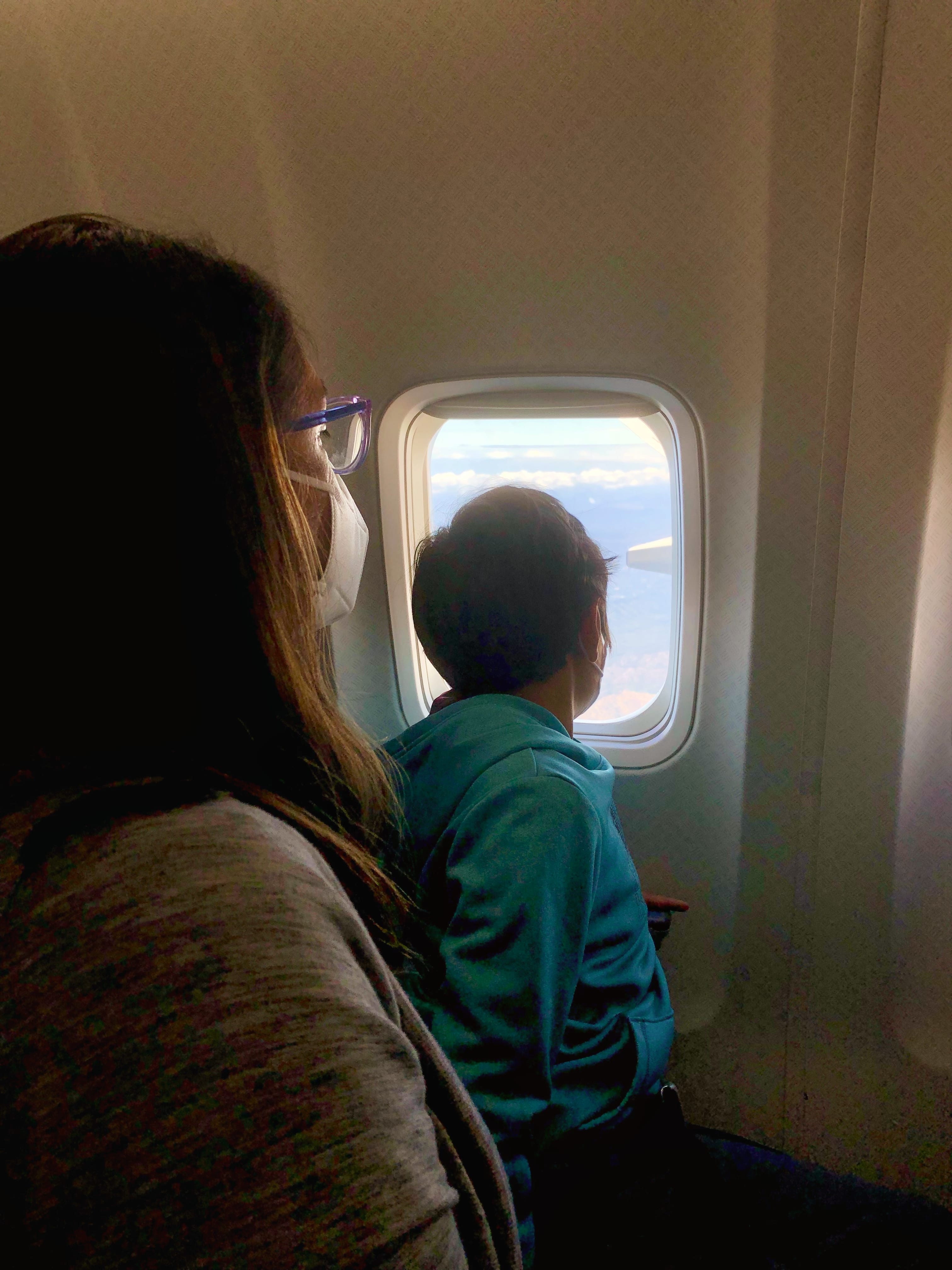 Getting a view from the airplane.